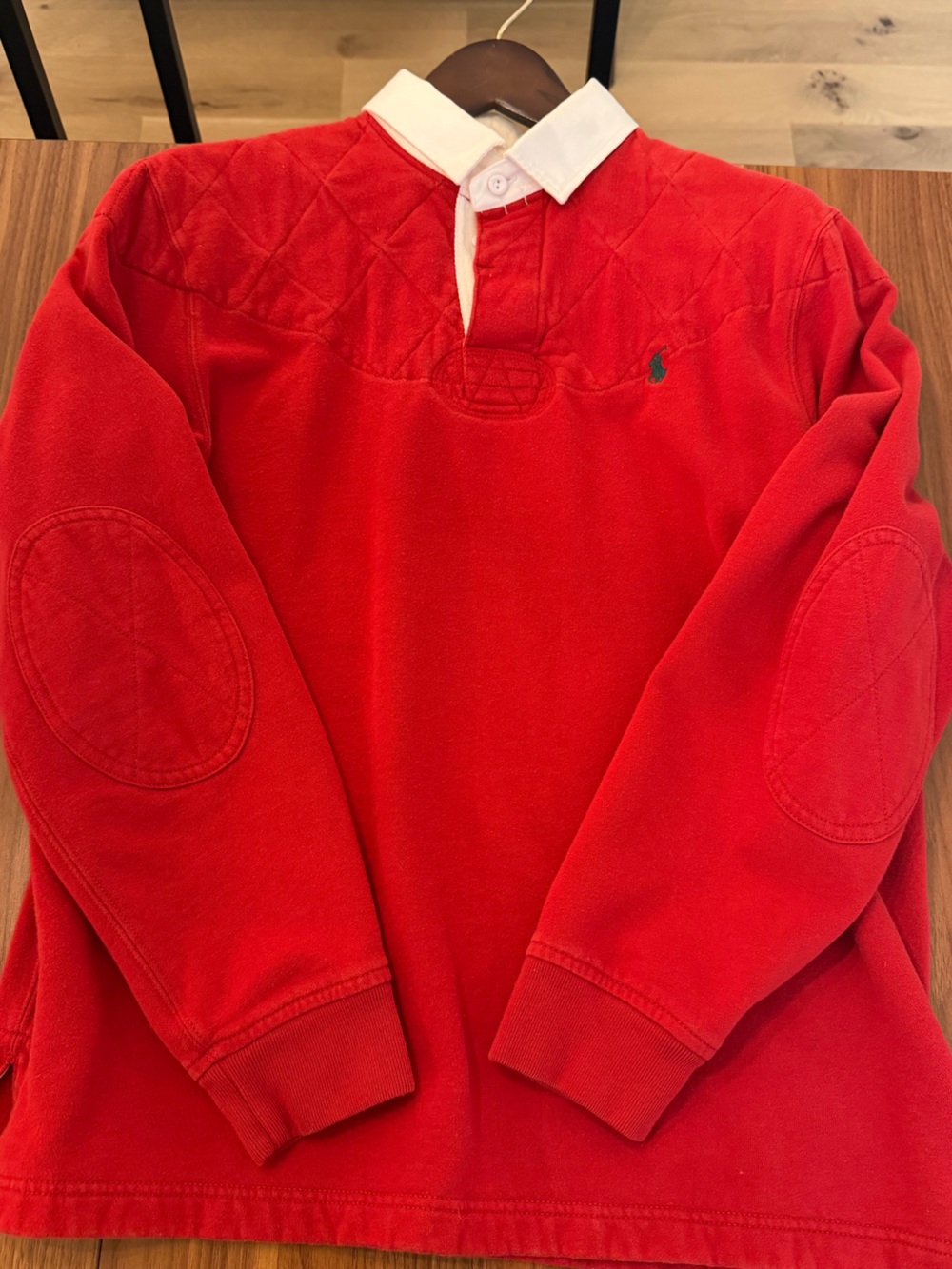 Ralph Lauren Red and White Polo Rugby Shirt